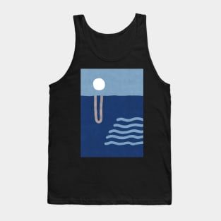 Navy blue sea landscape Tank Top